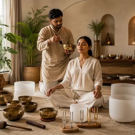 Sound healing — singing bowls vibrational therapy